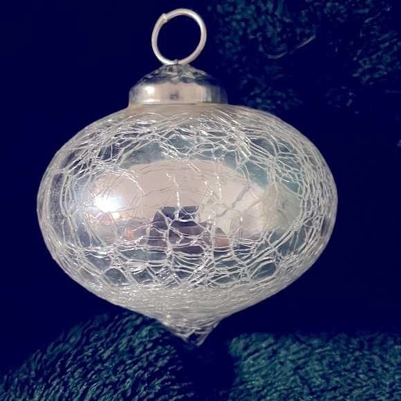 Pottery Barn Silver Glass Ornament. - Picture 1 of 3